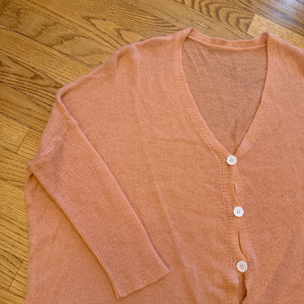 Women's Peachy pink Cardigan Sweater